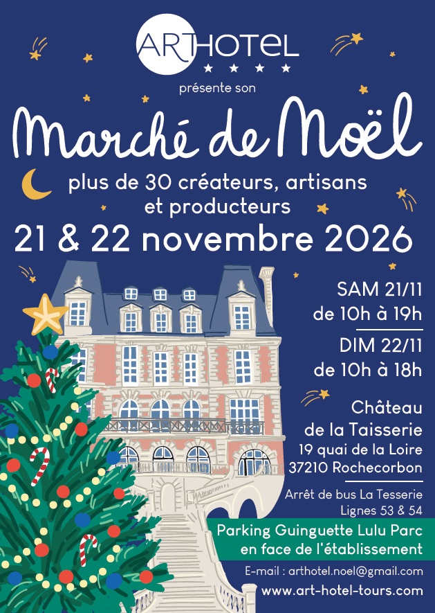 affiche du marché de Noël de l'arthôtel à Rochecorbon